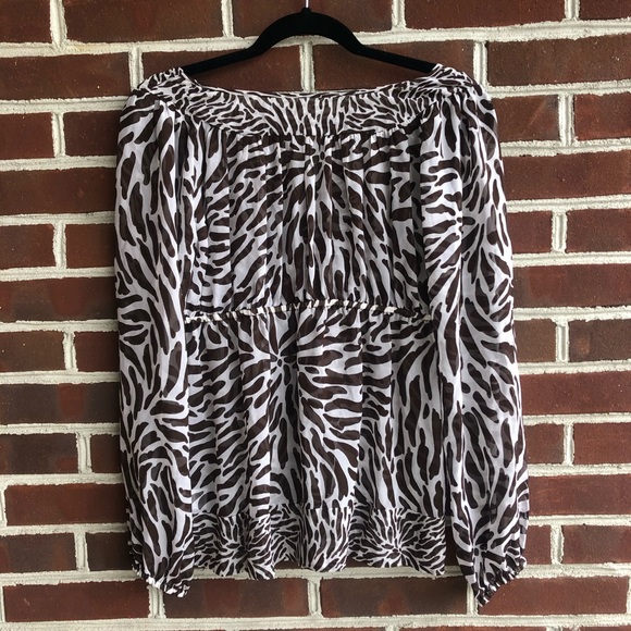Michael Kors Sheer Animal Print Blouse - Picture 6 of 8